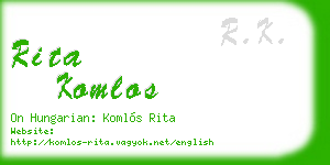 rita komlos business card