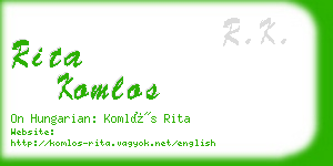 rita komlos business card